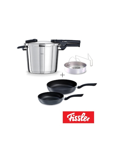 Fissler - Vitaquick Glossy 6 Litre Düdüklü Tencere + Tava Set