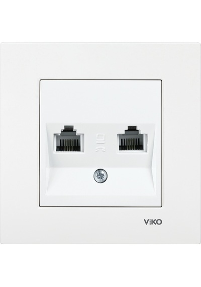 Viko Karre/meridian Beyaz İkili Nümeris Telefon Prizi 2 X Rj11 Çerçevesiz 90967x33 Viko