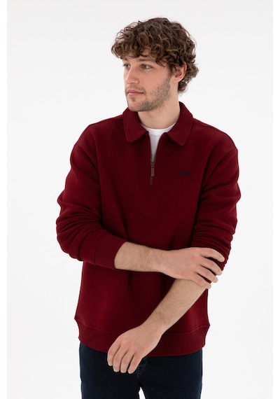 U.S. Polo Assn. Erkek Bordo Basic Sweatshirt 50298265-VR014