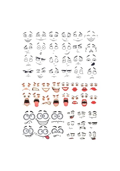 Yüz İfadeleri Sticker Set 50 Parça Telefon, Tablet, Defter, Laptop Sticker