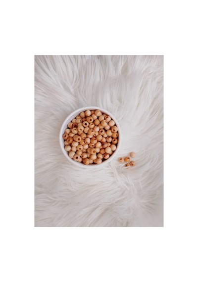 10 Mm Krem Ahşap Boncuk 50 Gr 125 140 Adet 3 Mm Makrome Delik Genişliği
