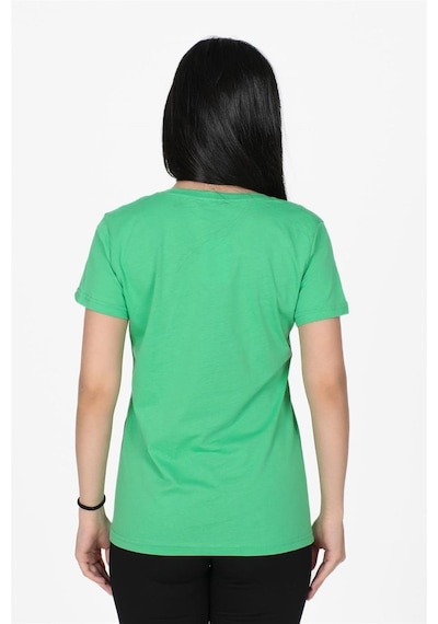 Yıldırım Baskılı V Yaka Tshirt Yeşil-yeşil Yeşil