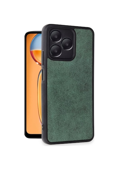 Realme Note 50 4g Uyumlu Kılıf Aras Deri Kapak - Koyu Yeşil