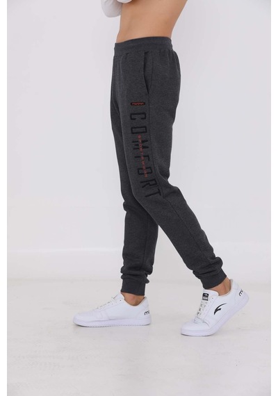 Maraton Sportswear Regular Erkek Ribana Paça Basic Siyah Eşofman Altı 20105-siyah Siyah