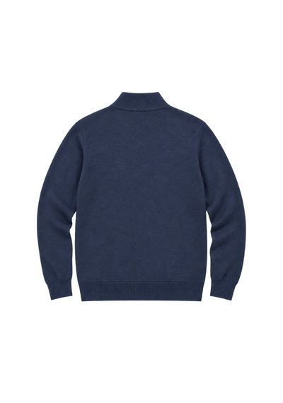 Battalmoda Erkek Büyük Beden Melanj Lacivert Basic Cepli Triko Hırka 3xl-4xl-5xl-6xl