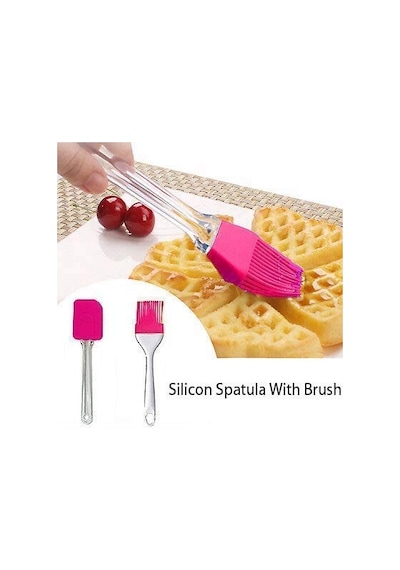 2& 39 Li Silikon Pasta - Börek - Poğaça Yağ Fırçası Ve Spatula Seti