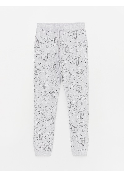 Lcw Dream Gri Beli Lastikli Desenli Kadın Jogger Pijama Altı