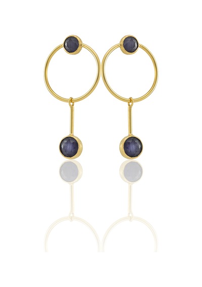Kadir Jewellery 22 Ayar Altın Kaplama Kadın Sallantılı Küpe -el İşçiliği Ve Hipoalerjenik Küpe Mor 96601733