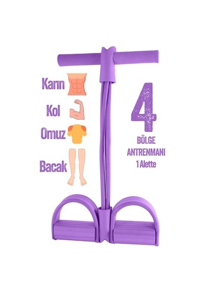 Body Trimmer Mekik Kürek Çekme Bel İnceltme Aleti Evde Spor Lastikli Egzersiz Lastiği Mor