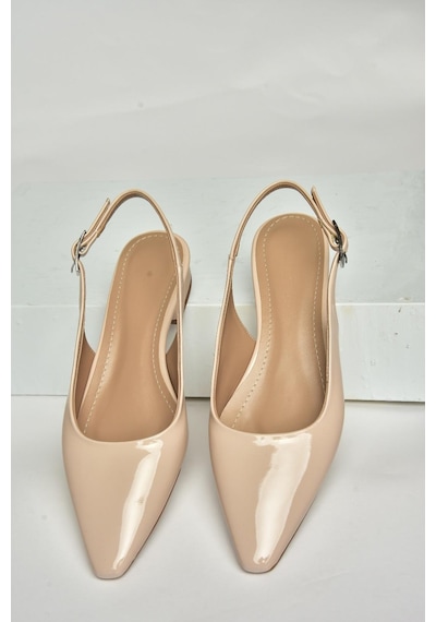 Fox Shoes U404602208 Bej Rugan Alçak Topuklu Kadın Ayakkabı Bej
