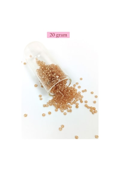Dökme Cam Kum Boncuk 8/0 3 Mm - 20 Gram - Şeffaf Bal Rengi - Bnc143