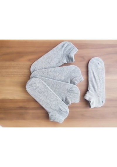 Omelf Sneakers Pamuklu Yumuşacık 5'li Çorap Gri