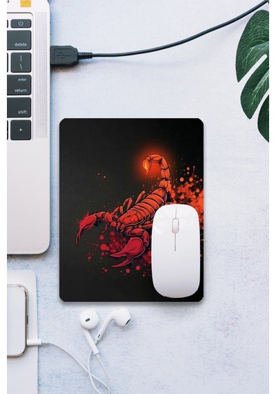 Sonictouch Kırmızı Neon Akrep Pürüzsüz Yüzey Kaymaz Taban Dikişsiz Gamer Oyuncu Mouse Pad 19x23cm Mousepad