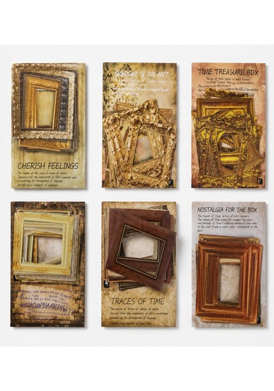 Nostaljik Çerçeve Scrapbook Süsleme Kağıt Seti