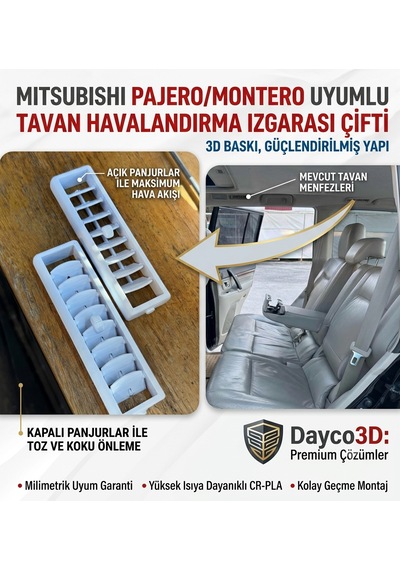 Mitsubishi Pajero / Montero Uyumlu Tavan Havalandırma Izgarası Menfezi - Çift Sağ-sol Takım 0