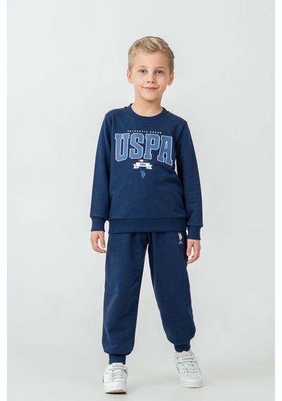 U.S. Polo Assn. Erkek Çocuk Baskılı Mavi Uzun Kol Eşofman Takımı Us2628-c-v2 Us2628-c-v2