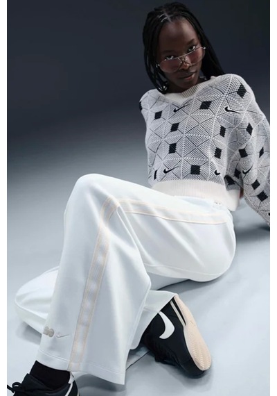 Nike Naomi Osaka High Waisted Loose Knit Trousers Bol Kesim Kadın Eşofman Altı Krem