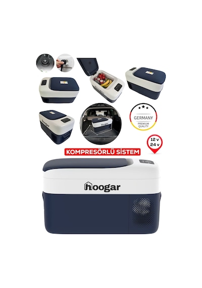 Hooger Ph299 Oto Karavan Tekne Tır Buzdolabı - Led Ekran 21-25 Lt 12-24v -20 Derece Hızlı Soğutma