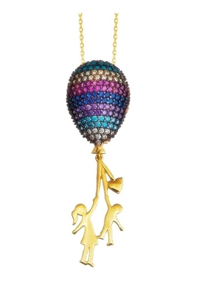 Altın Kolye Baloncu Kız 14K 42 Cm Zincir