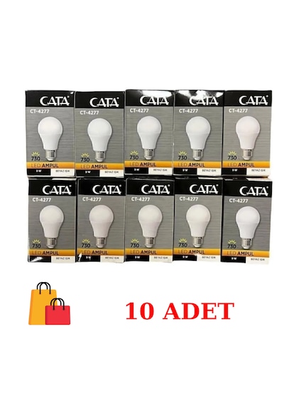 Cata Ct-4277 9watt Led Tasarruflu Ampul Beyaz 10 Adet