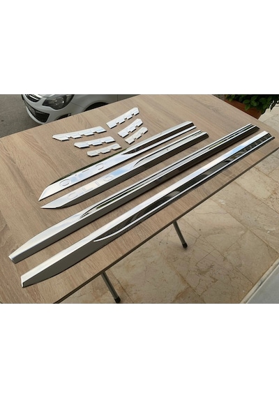 Clio 5 Set 2019 Yan Kapı Çıtası + Alt Ön Panjur 10 Parça Paslanmaz Çelik