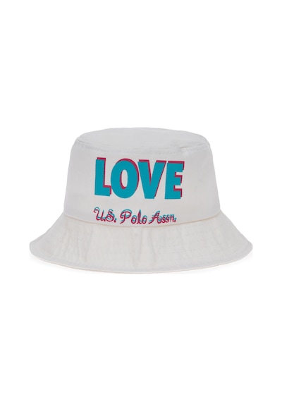 U.S. Polo Assn. Kız Çocuk Beyaz Slogan Baskılı Bucket Şapka 50312316-VR013