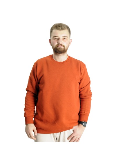 Mode Xl Büyük Beden Erkek Sweat Bis. Yaka Basic 20131 Tarçın 001