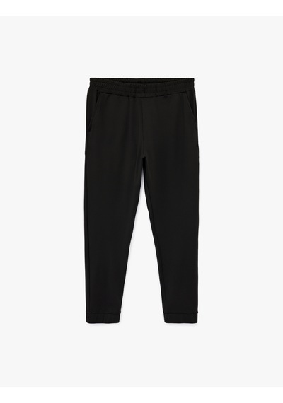 Koton Beli Lastikli Cepli Jogger Spor Eşofman Altı Siyah 6sam40011nk Siyah