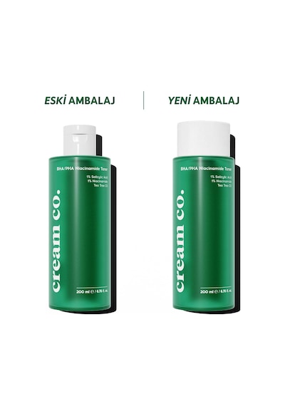 Cream Co. Akne & Siyah Nokta Karşıtı Arındırıcı Nazik Tonik BHA/PHA Niacinamide Toner 150 ML