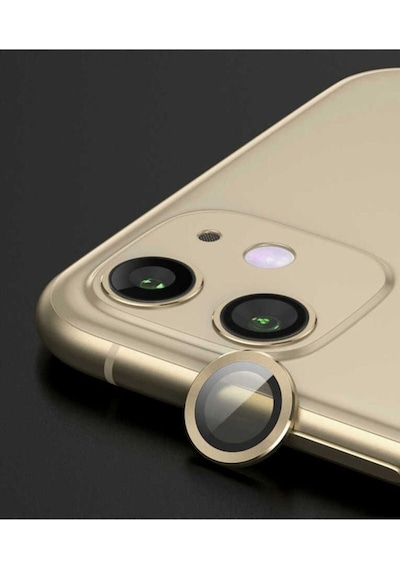 Apple Uyumlu iPhone 12 Mini Zore Cl-07 Kamera Lens Koruyucu Gold