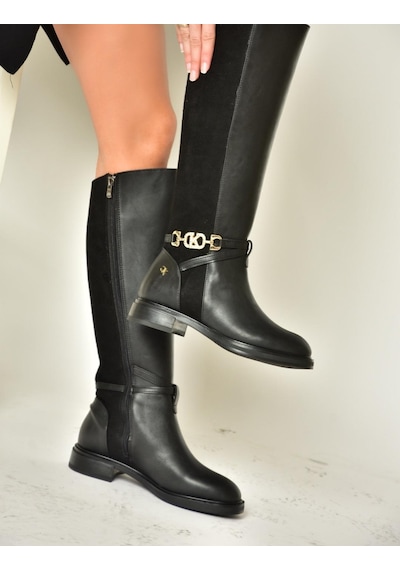 Fox Shoes T973000909 Siyah Alçak Tabanlı Kadın Çizme Siyah