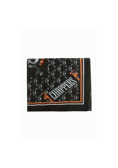 Zero Land Kuru - 580 - Kafa Desenli Bandana - Ilkestor - 50x50 Siyah