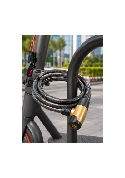 Ers24 Mm Kalın Çelik Halatlı Motosiklet Ve Bisiklet Kilidi 200 Cm Anahtarlı Güvenlik Kilidi Diğer