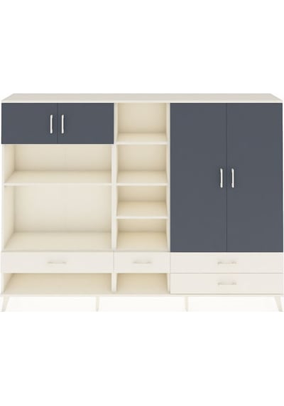 Arges Dolap 12 Raflı 4 Çekmeceli 4 Kapaklı 220x30x163 Aytaşı-antrasit/aytaşı Antrasıt/aytası - Aytası Arges Dolap 12 Raflı 4 Çekmeceli 4 Kapaklı 220x30x163 Aytaşı-antrasit/aytaşı Antrasıt/aytası - Aytası