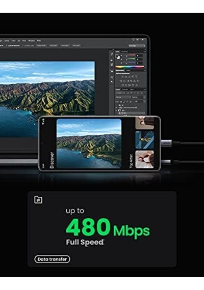 3.0 A Usb-a & Usb-c Örgülü Şarj Ve Data Kablosu, 2 Metre, Siyah, 60128