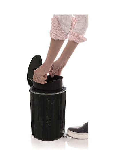 Primanova Lenox Pedallı Çöp Kovası 5Litre Siyah