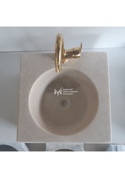 Bej Mermer Lizbon Kare Lavabo