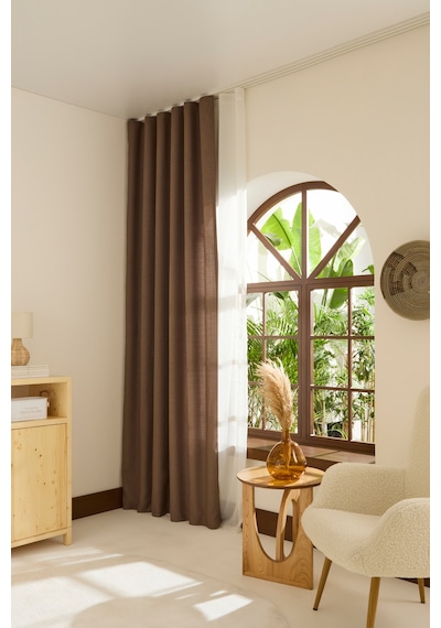 Kaşmir Home Perla Keten Fon Perde Vizon 150x270 Cm Vizon