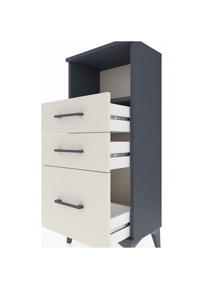 Arges Komodin Tek Raflı 3 Çekmeceli 44x30x106 Antrasit-aytaşı Antrasit