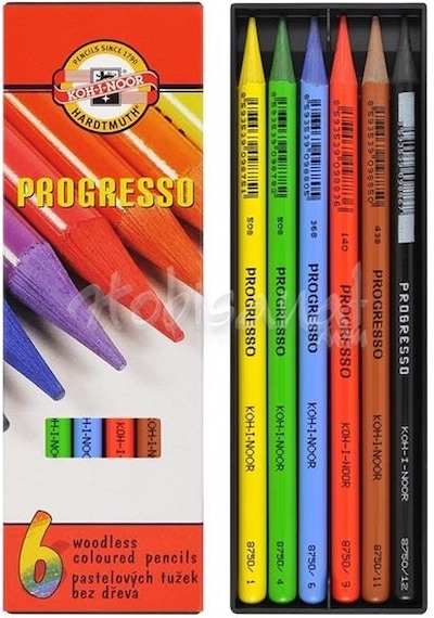 Koh-I-Noor Progresso Kuru Boya Kalemi 6Lı Set