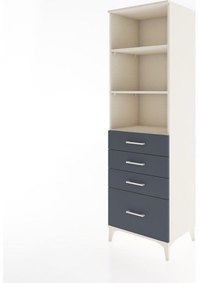 Hyperion Dolap 3 Raflı 4 Çekmeceli 60x44x195 Aytaşı-antrasit Aytaşı