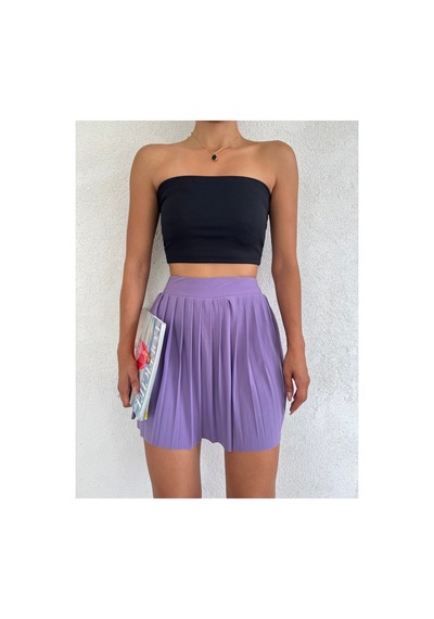 Winmoda34 Kadın Tenis Eteği Içten Taytlı Lila