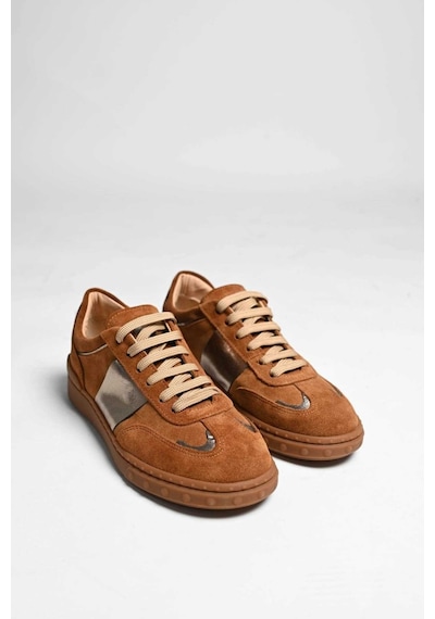 Bestello Bağcıklı Kauçuk Taban Sneaker 101-gumk-01 Kadın Ayakkabı Taba Suet