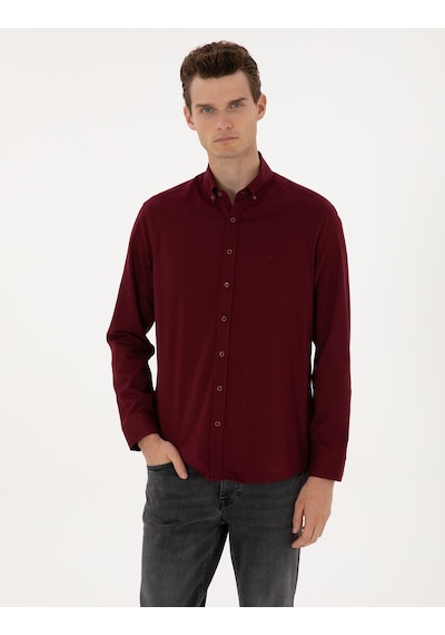 Pierre Cardin Erkek Bordo Gömlek Desenli 50316736-vr014 Bordo