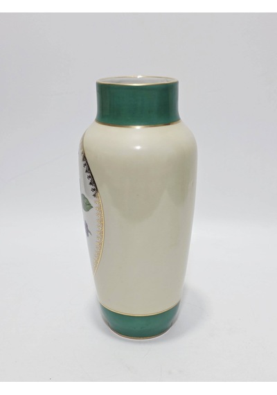 Limoges Çiçek Desenli Porselen Vazo 31cm Çok Renkli