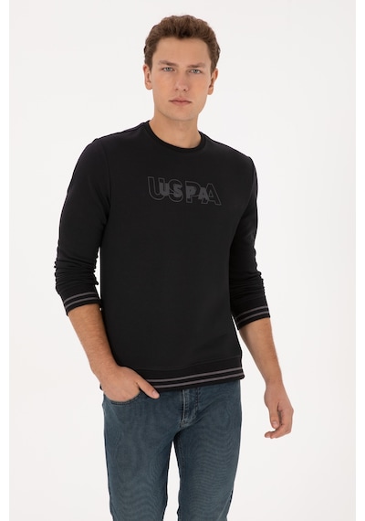 U.S. Polo Assn. Erkek Regular Fit Bisiklet Yaka Siyah Sweatshirt 50316372-VR046