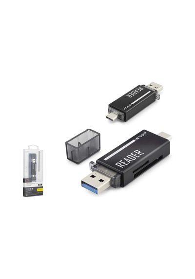İetop Tc306ac Usb Type-c 3.2 Gen1 Sd Microsd Kart Okuyucu 5 Gbps Gri