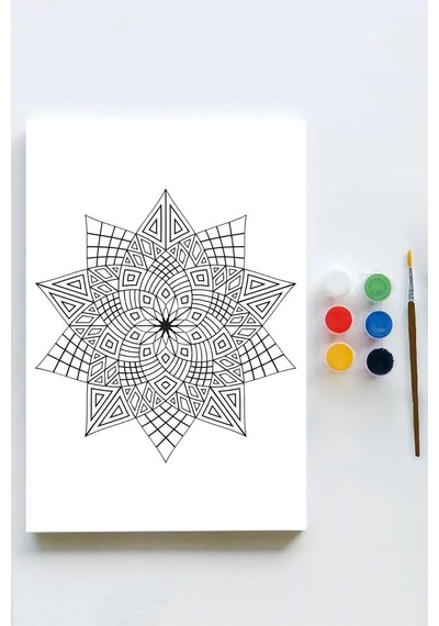 Mandala Tuval Kanvas Tablo Boyama Hobi Seti 50x70cm -