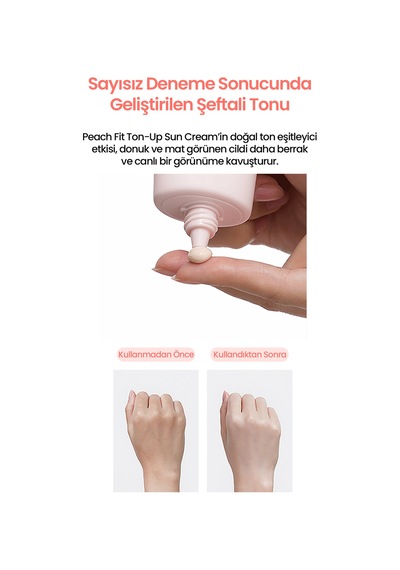 Ciltte Pürüzsüz Görünüm Sunan Ton Eşitleyici Güneş Kremi Realbarrıer Peach Fit Tone-up Sun Cream