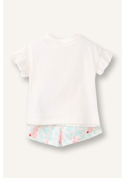 Defacto Fitilli 2li Ecru Pijama Takımı Kız Bebek H9307a526smer233 Ekru-er233